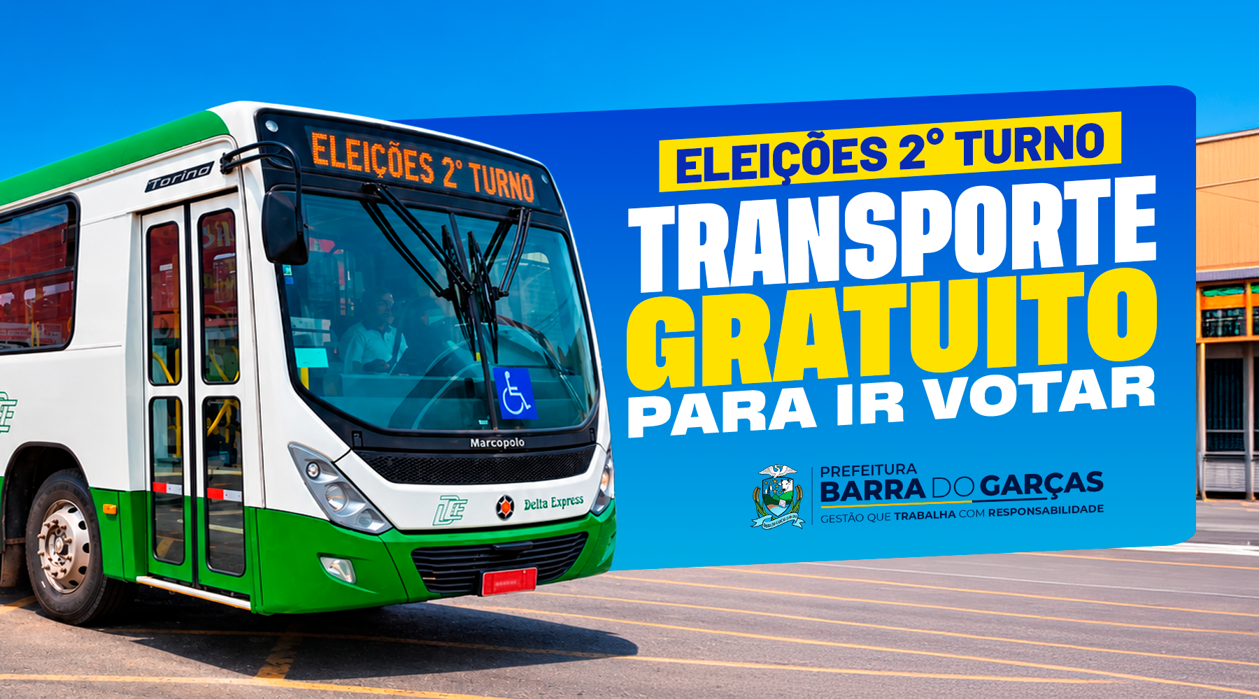 Barra do Garças oferece transporte gratuito para eleitores em MT